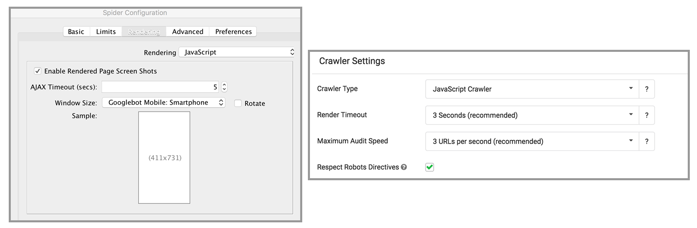 JS Crawling Configuration
